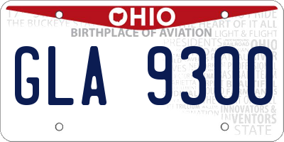 OH license plate GLA9300