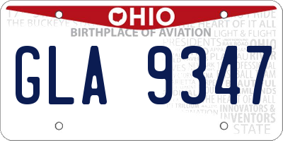 OH license plate GLA9347