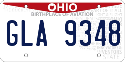 OH license plate GLA9348
