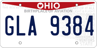 OH license plate GLA9384