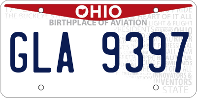 OH license plate GLA9397