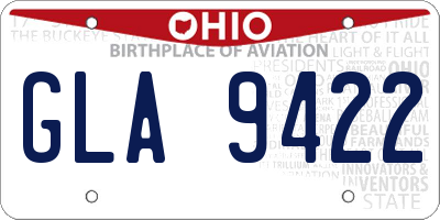 OH license plate GLA9422