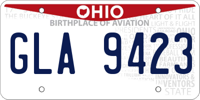 OH license plate GLA9423