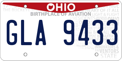 OH license plate GLA9433