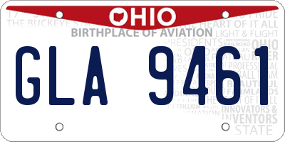 OH license plate GLA9461