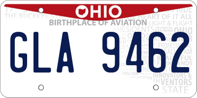OH license plate GLA9462