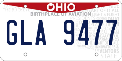 OH license plate GLA9477