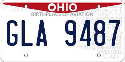 OH license plate GLA9487