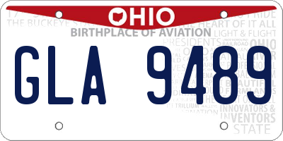 OH license plate GLA9489
