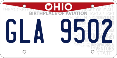 OH license plate GLA9502