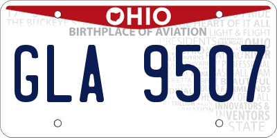 OH license plate GLA9507