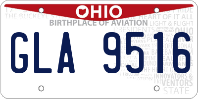 OH license plate GLA9516