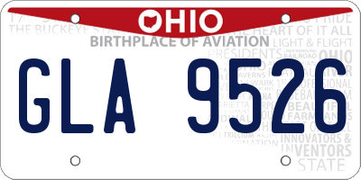 OH license plate GLA9526