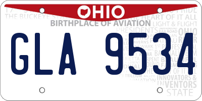 OH license plate GLA9534