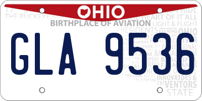 OH license plate GLA9536