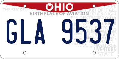 OH license plate GLA9537