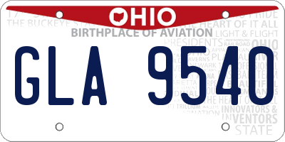 OH license plate GLA9540
