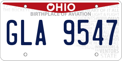 OH license plate GLA9547
