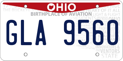 OH license plate GLA9560