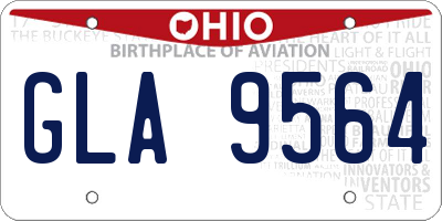 OH license plate GLA9564