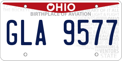 OH license plate GLA9577
