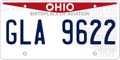 OH license plate GLA9622