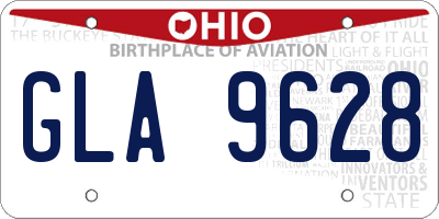 OH license plate GLA9628