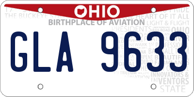 OH license plate GLA9633