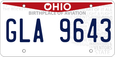 OH license plate GLA9643