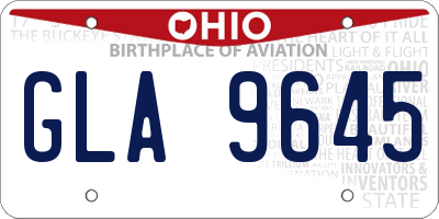 OH license plate GLA9645