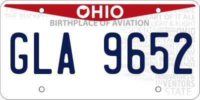 OH license plate GLA9652