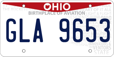 OH license plate GLA9653