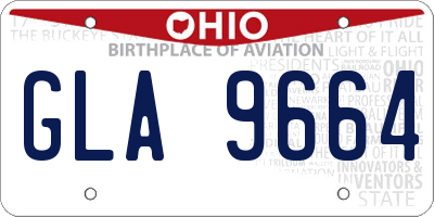 OH license plate GLA9664