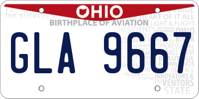 OH license plate GLA9667