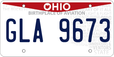 OH license plate GLA9673
