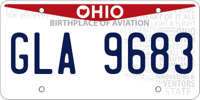 OH license plate GLA9683