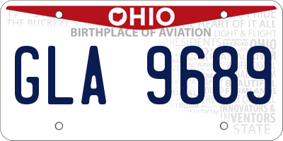 OH license plate GLA9689