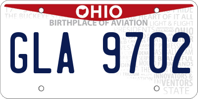 OH license plate GLA9702