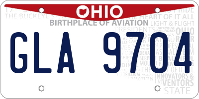 OH license plate GLA9704