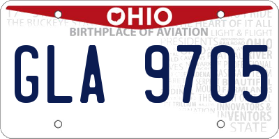 OH license plate GLA9705