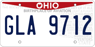 OH license plate GLA9712