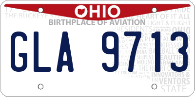 OH license plate GLA9713
