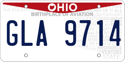OH license plate GLA9714