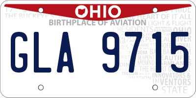 OH license plate GLA9715