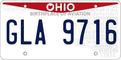 OH license plate GLA9716