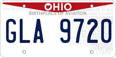 OH license plate GLA9720