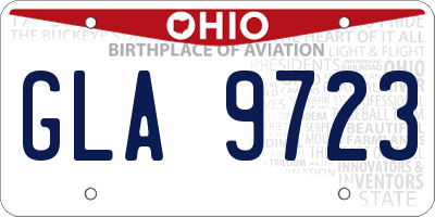 OH license plate GLA9723
