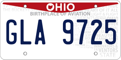 OH license plate GLA9725