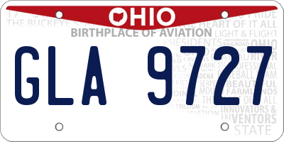 OH license plate GLA9727