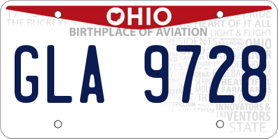 OH license plate GLA9728